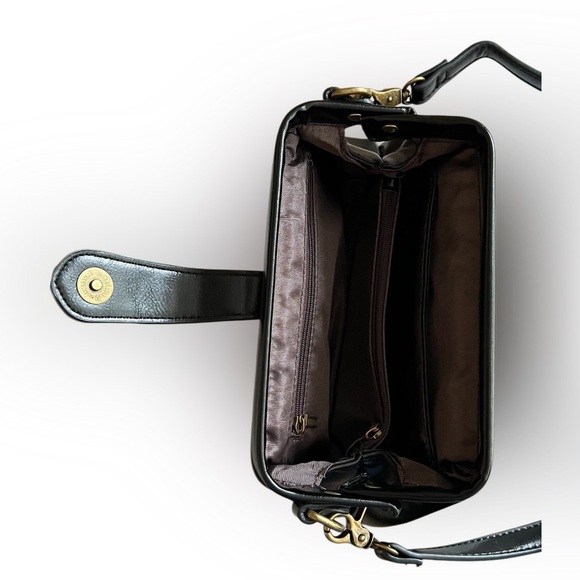 Elena Black PU Leather Crossbody Bag – Everyday Medium Shoulder Purse - Picture 2 of 4